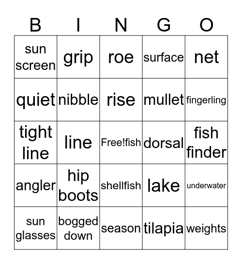 A Fishing We Shall Go Bingo Card