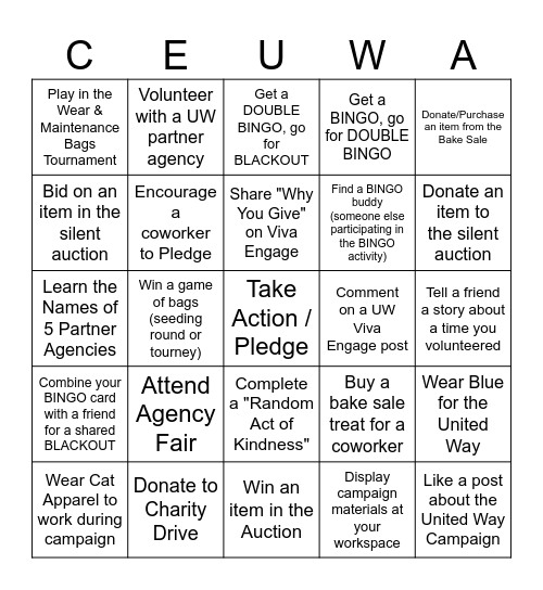 United Way BINGO Card