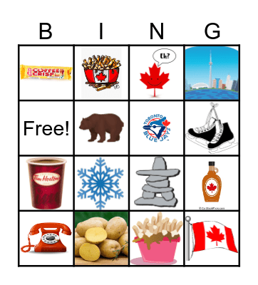 Canada Day Bingo Card