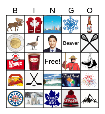 Happy Canada Day Bingo Card