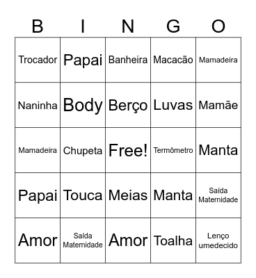 Chá de bênçãos Bingo Card