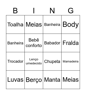 Chá de bênçãos Bingo Card