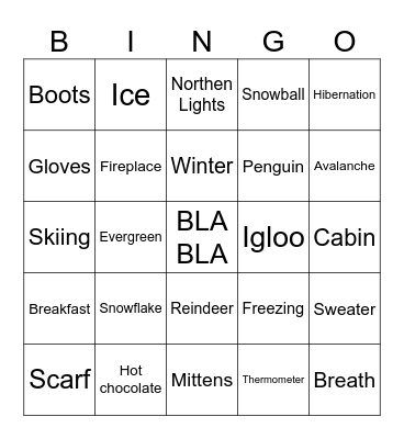 BLA BLA - Winter Bingo Card