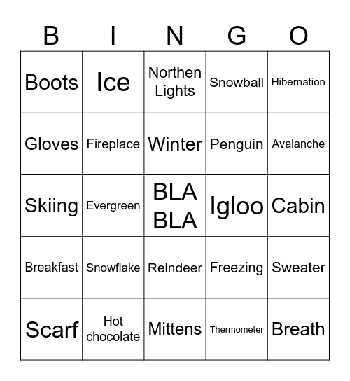 BLA BLA - Winter Bingo Card