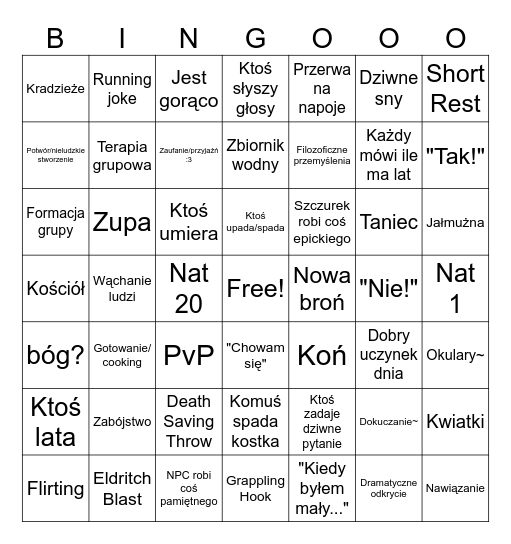 Bingo Bongo Bingo Card