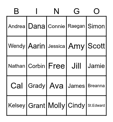 Flaherty Family Bingo Card