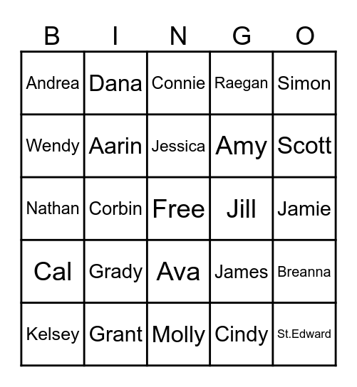 Flaherty Family Bingo Card
