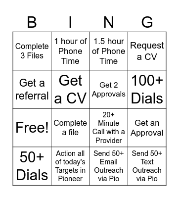 Barton Bingo Card