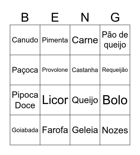 Bingo Sem Título Bingo Card