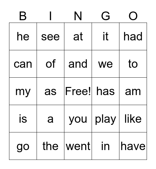 K Bingo (GP1-2) Bingo Card