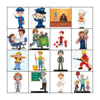 Community Helpers Bingo Card