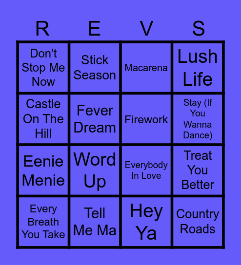 Revs Brunch (Round 2) Bingo Card