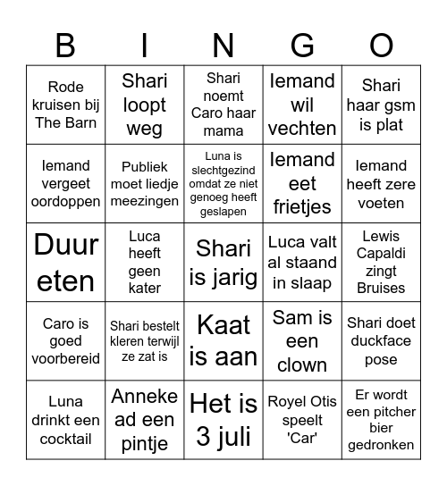 SHARI LAMBINGO Card