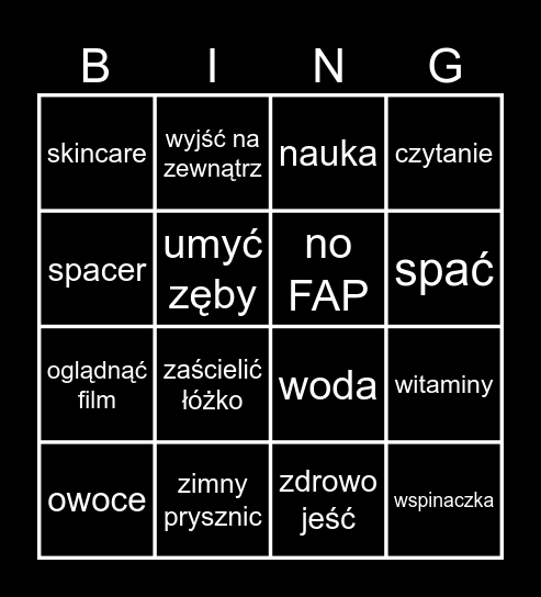 Dobry dzień Bingo Card