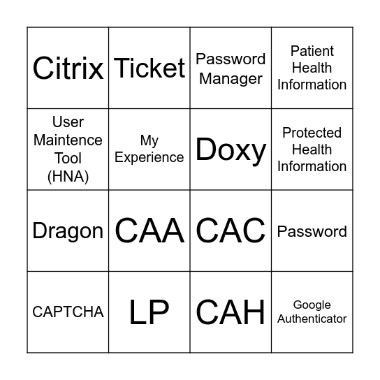 Security BINGO Card