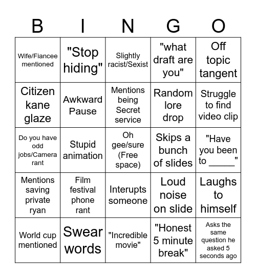 Janos Bingo! Bingo Card