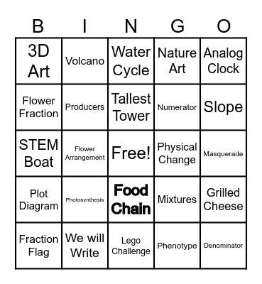 SUMMER BINGO Card