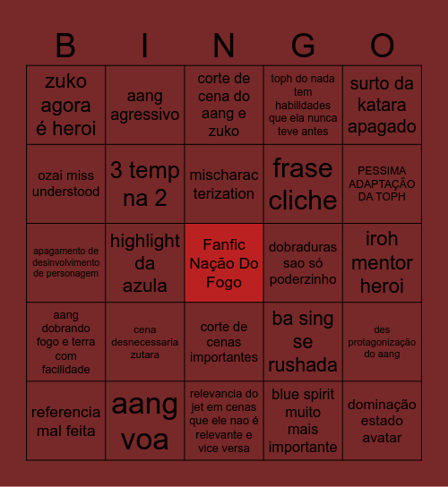 NATLA Bingo Card