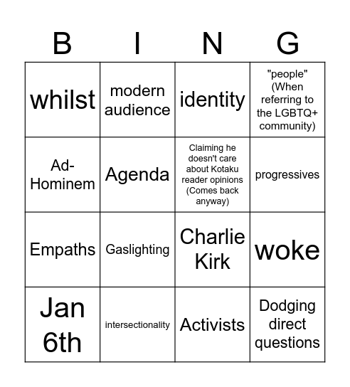 FRISH Bingo Card