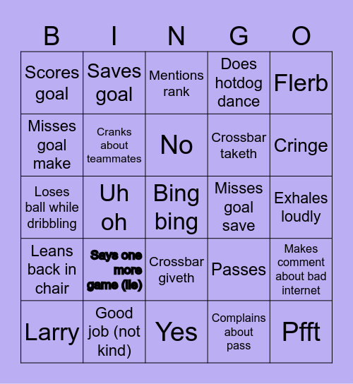 Boyfriend Bingo Card