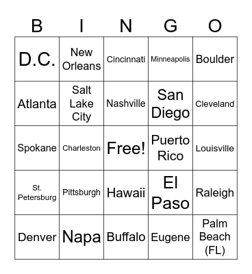 Work BINGO Card