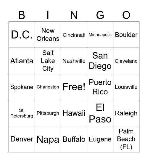 Work BINGO Card