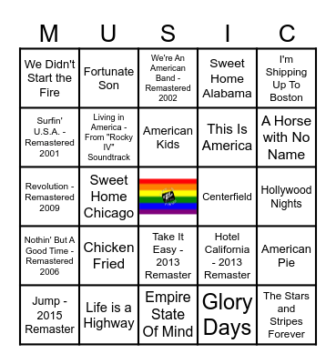 U.S.A - 4th of July Bingo Card