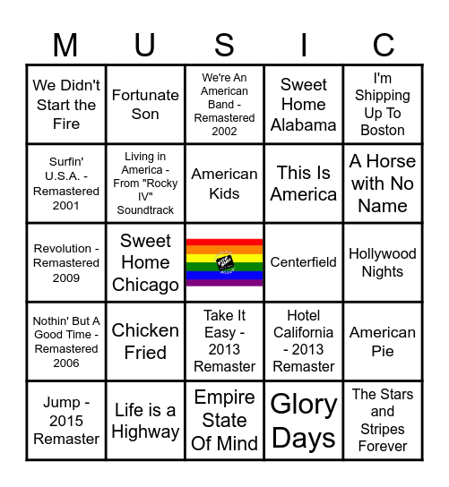 U.S.A - 4th of July Bingo Card