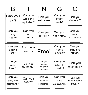 Can you BINGO Card