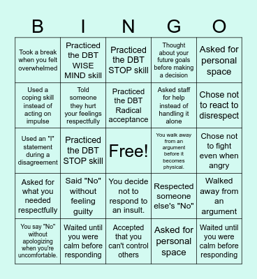 Boundaries Bingo Card