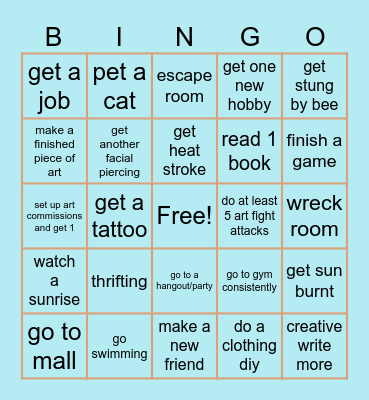 summer bingo Card