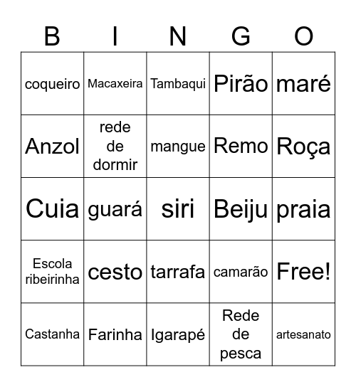 Bingo- Vivências EJA Bingo Card