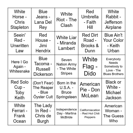 America, F**K Yeah! Bingo Card