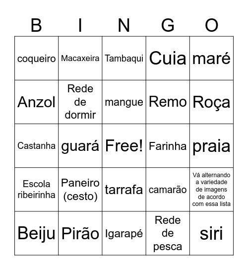 Bingo- Vivências EJA Bingo Card