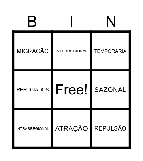BINGO Card