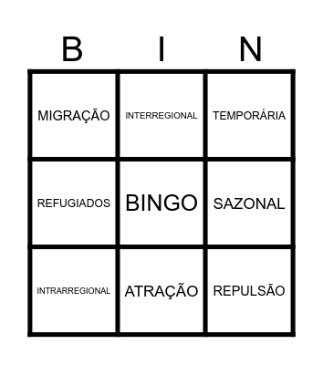 BINGO Card