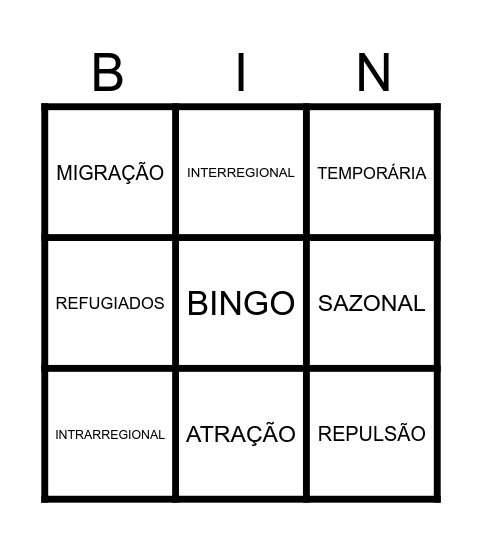 BINGO Card