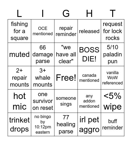 PALADINGO2 Bingo Card