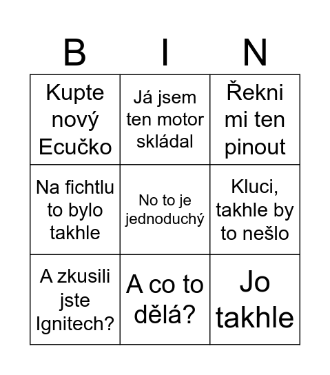 Alumni bullshit bingo Card