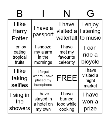 Things that are common Bingo Card