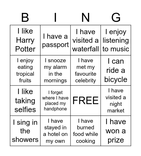 Things that are common Bingo Card