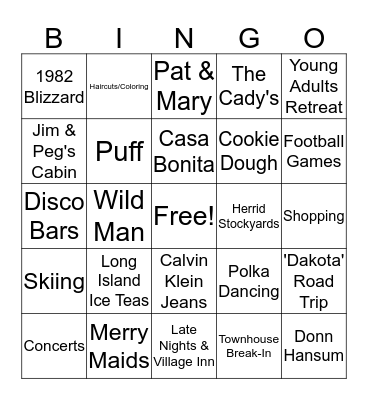 Colorado Girl's Squad Bingo Card