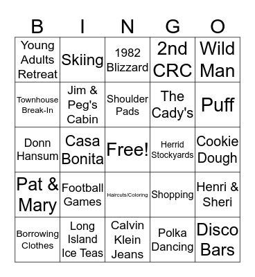 Colorado Girl's Squad Bingo Card