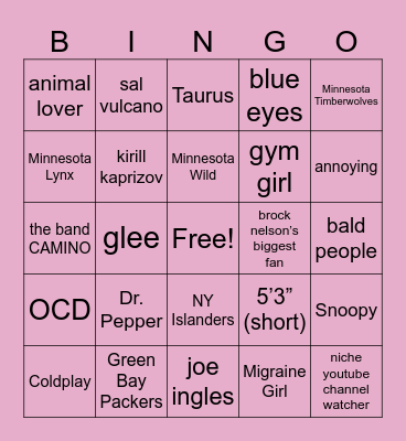 _ssyyddnneeyyy_ bingo Card