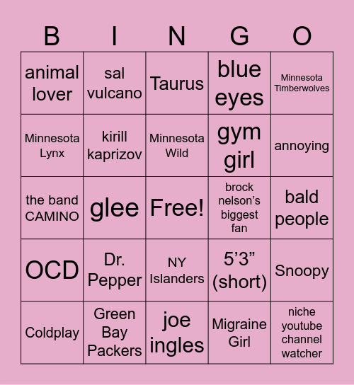 _ssyyddnneeyyy_ bingo Card