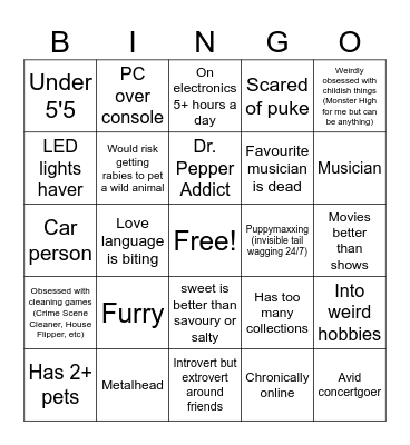 SPENCER BINGO Card