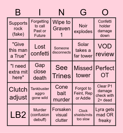 Shaco Static DMU Bingo Card