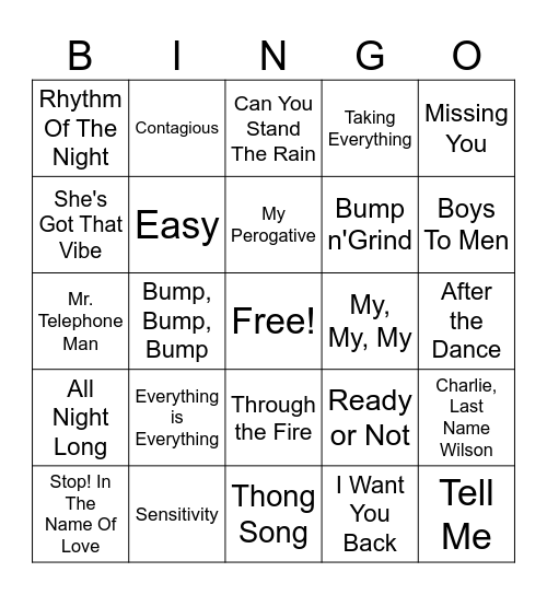R&B: From The Group To The Spotlight Bingo Card