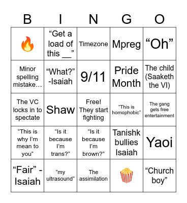 Isaiah and Tanishk are typing… Bingo Card