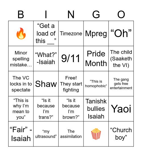 Isaiah and Tanishk are typing… Bingo Card